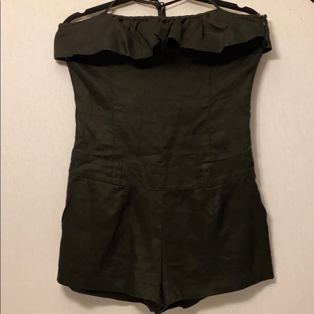 Grass Collection Size 6 Linen Romper Shorts